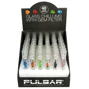 Pulsar Gem Filter Glass Chillum Set